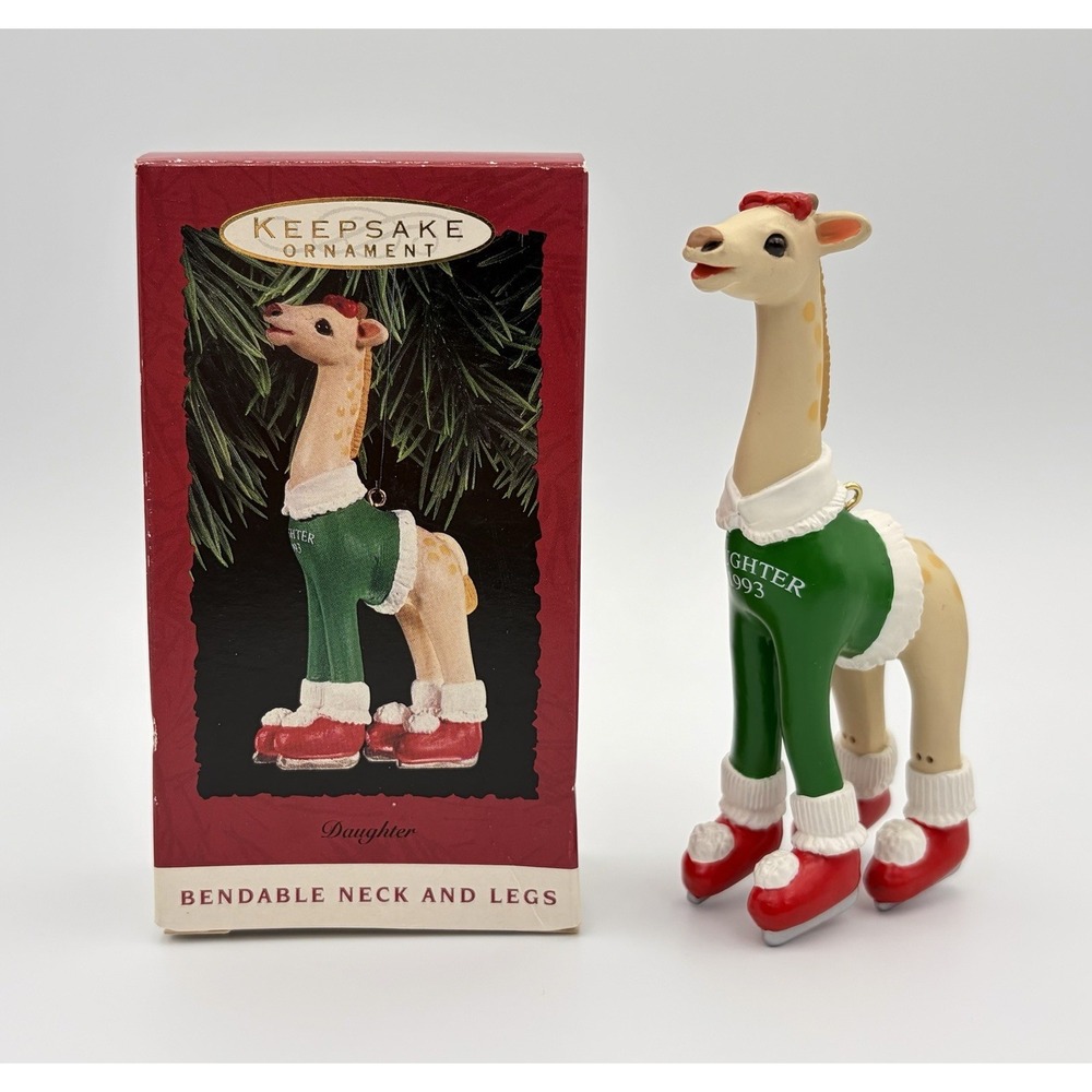 1993 Hallmark Keepsake Ornament Daughter Giraffe Ice Skater Bendable QX587-2 VTG